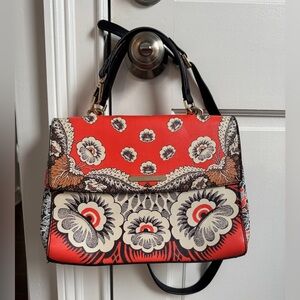 Orange Floral Purse - Crossbody / Handbag